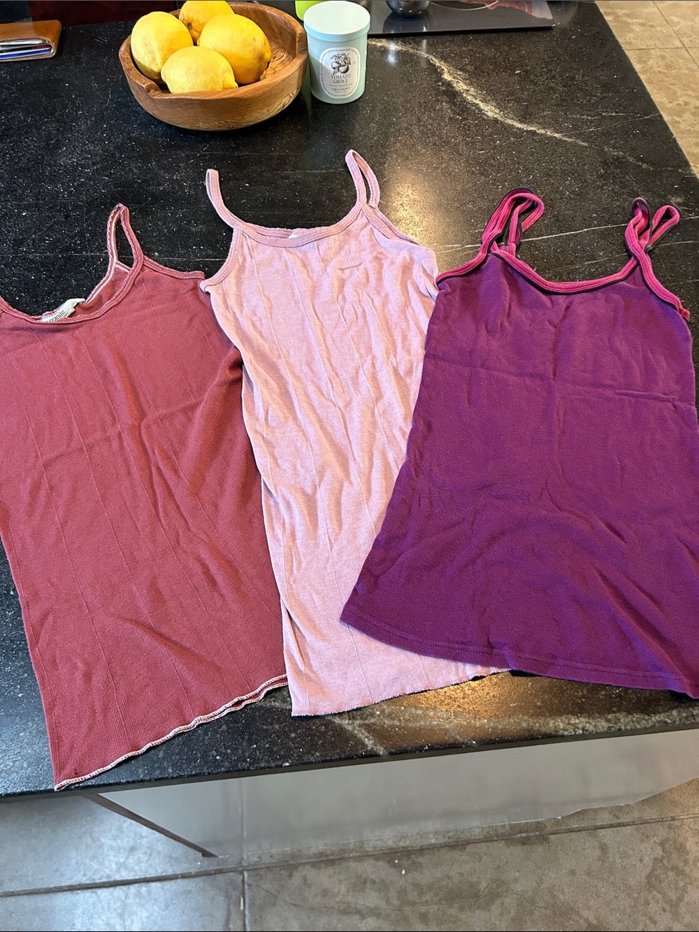 Old Navy Ribbed Camisole Set - Dusty Rose, Light Pink, Plum